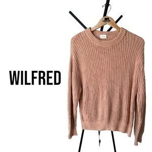 WILFRED ARITZIA Knit Sweater | Salmon Pink | Loose Fit Small